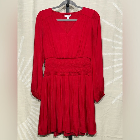 Nine West Long Sleeve Smocked Mini Dress - Picture 1 of 8